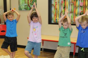 kids in tree pose