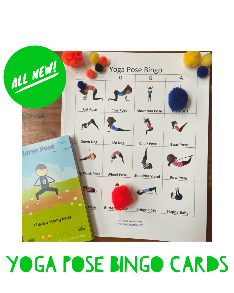 kids yoga pose bingo cards